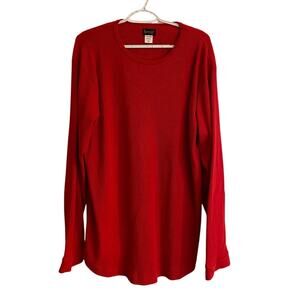 PagamaGram Red Textured Large Pajama Top Cozy Cotton Blend keeps you warm